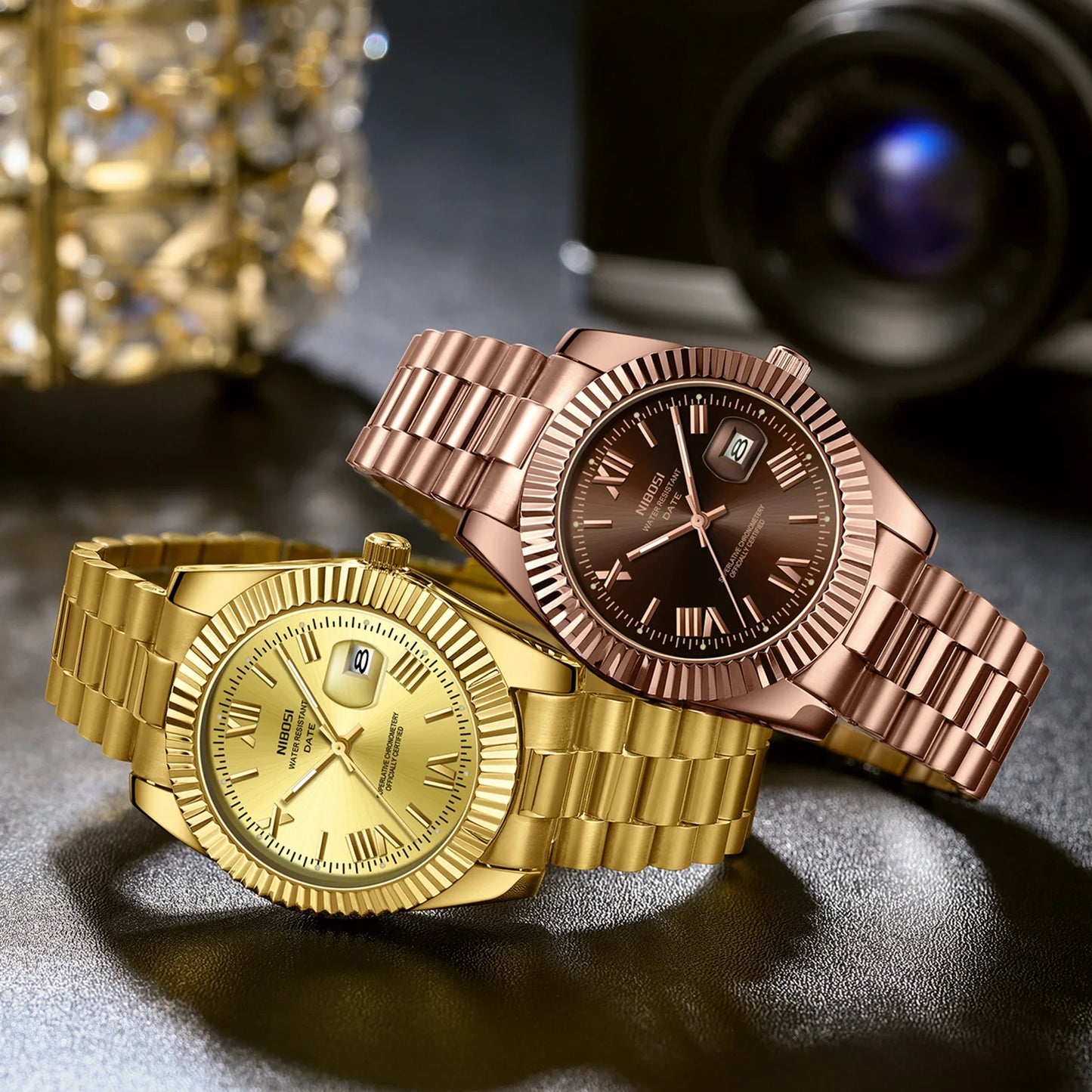 🕰️✨Relógio Masculino NIBOSI 2678 ⌚ Estilo Luxo com Pulseira em Aço Inoxidável | Resistente e Elegante