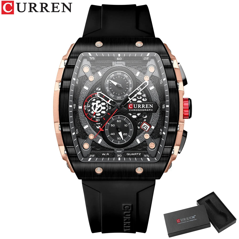 Relógio Curren 8442 Quartzo Silicone Moda 3ATM