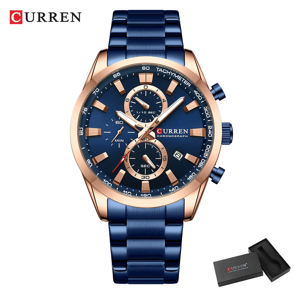 ⌚ Relógio Curren 8445 Moda e Casual Cronógrafo Quartzo 3ATM