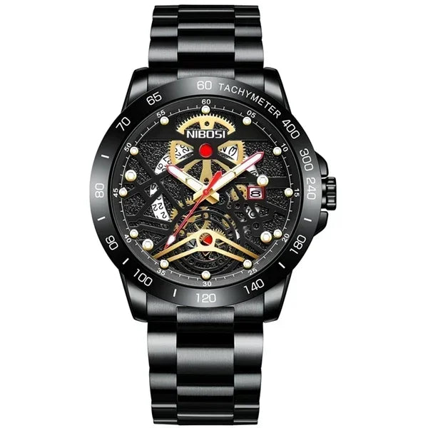 🕰️✨Relógio Masculino NIBOSI 2388 Quartzo ⌚ Luxo e Negócios 🏆 Ponteiros Luminosos + Data Automática