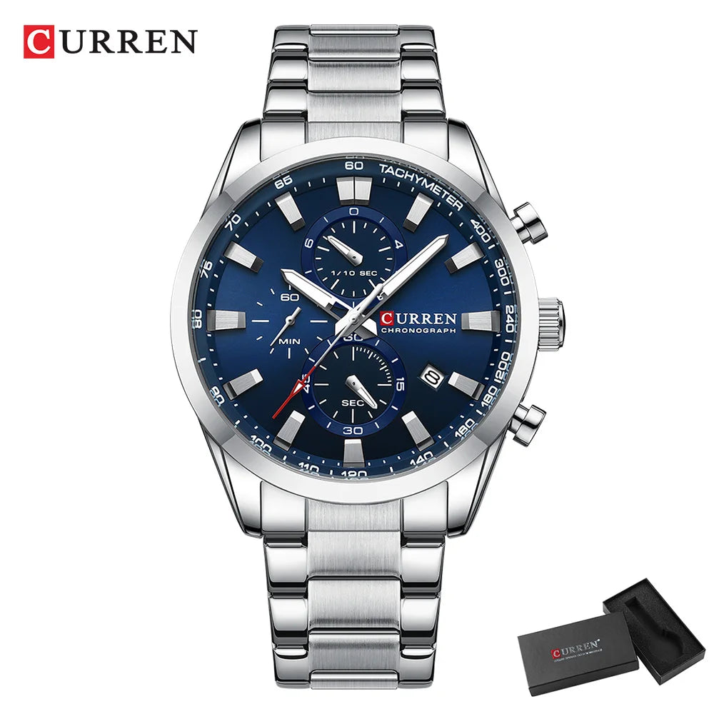⌚ Relógio Curren 8445 Moda e Casual Cronógrafo Quartzo 3ATM