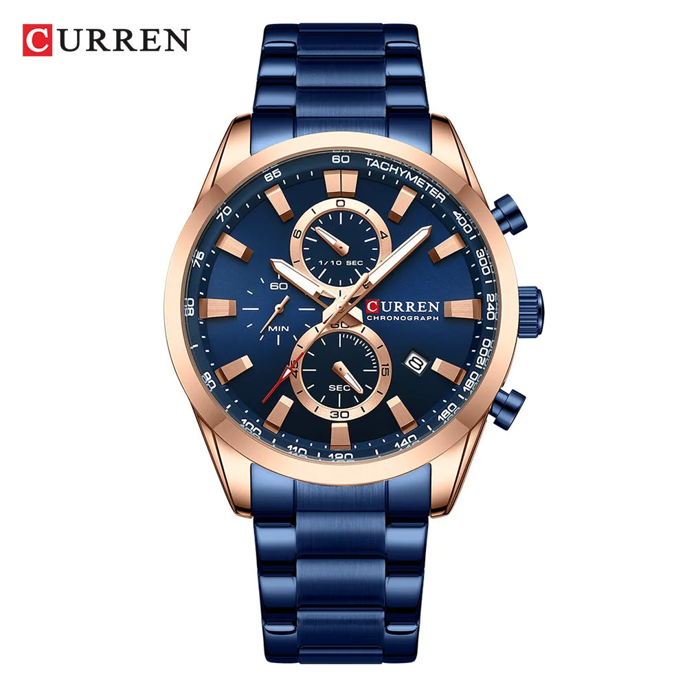 ⌚ Relógio Curren 8445 Moda e Casual Cronógrafo Quartzo 3ATM