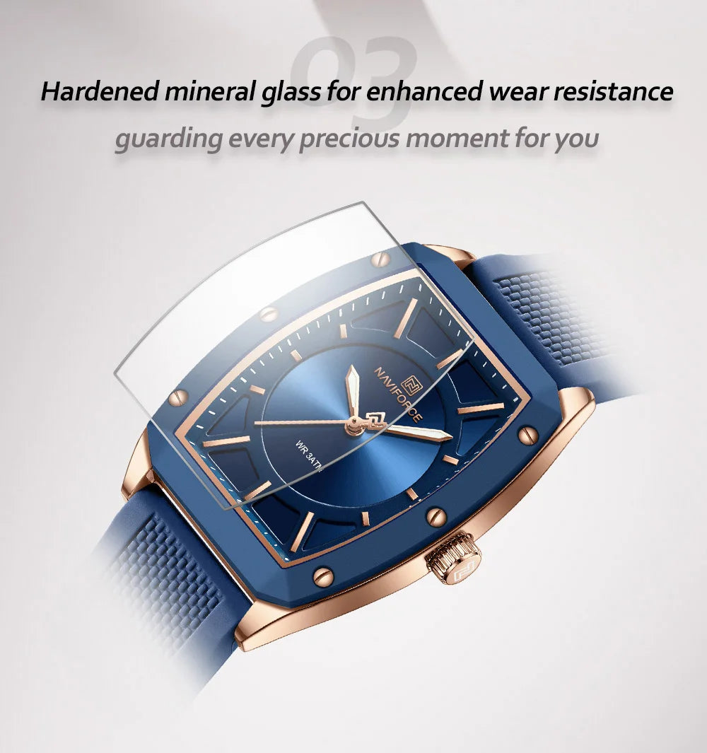 ⌚🌟Relógio Feminino NAVIFORCE NF5049 – Design Moderno e Conforto com Pulseira de Silicone
