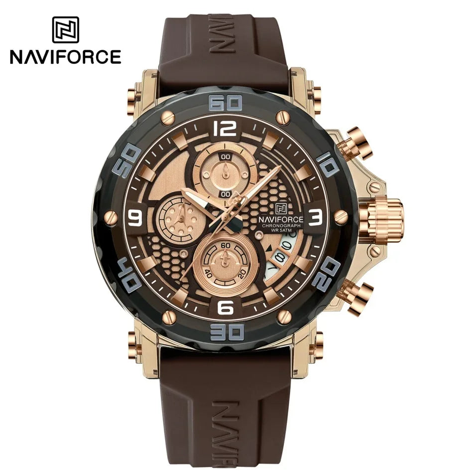 Relógio NAVIFORCE NF7123 Quartzo Silicone Moda 5ATM