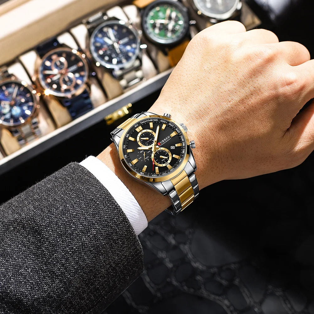 ⌚ Relógio Curren 8445 Moda e Casual Cronógrafo Quartzo 3ATM