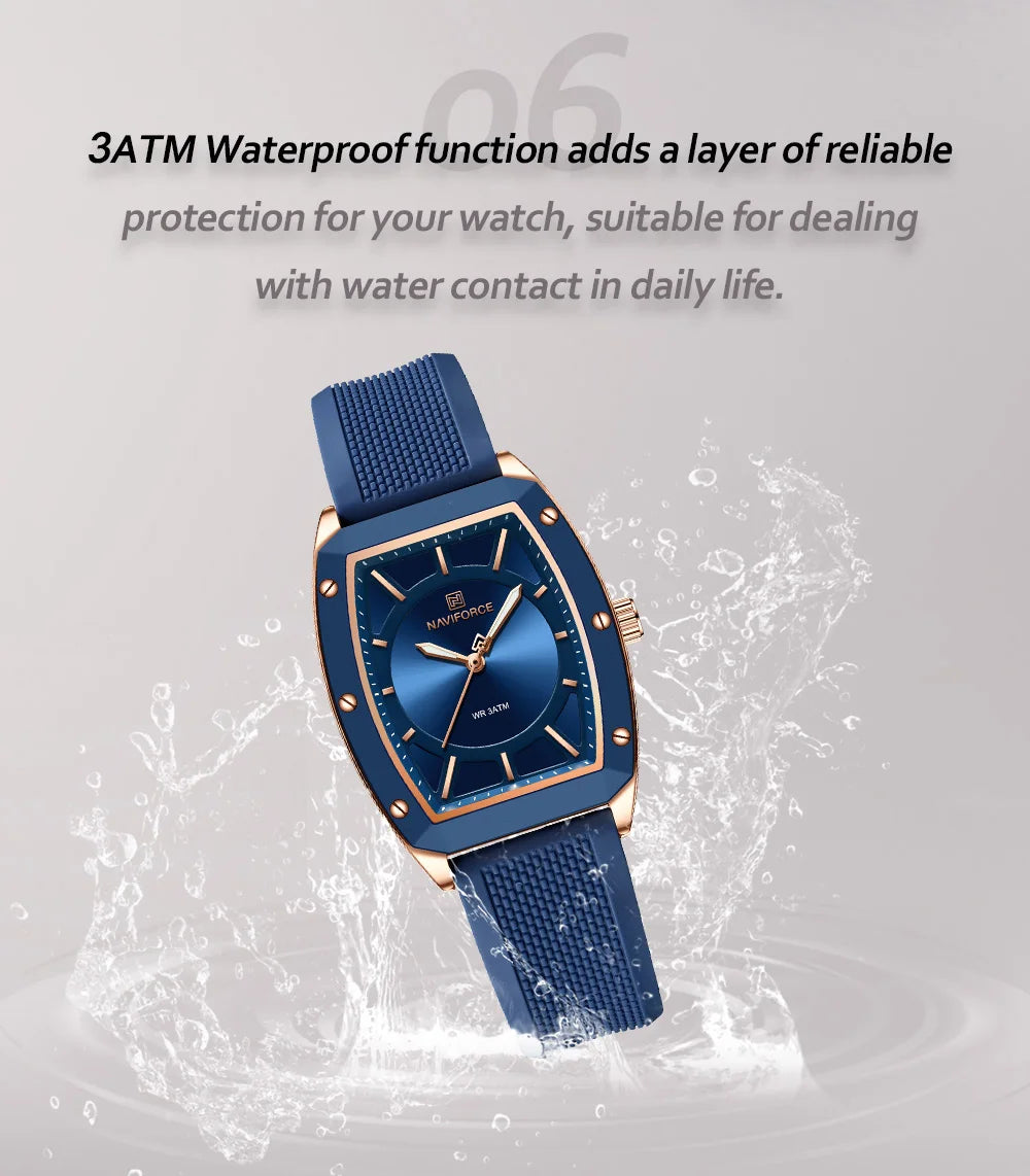 ⌚🌟Relógio Feminino NAVIFORCE NF5049 – Design Moderno e Conforto com Pulseira de Silicone