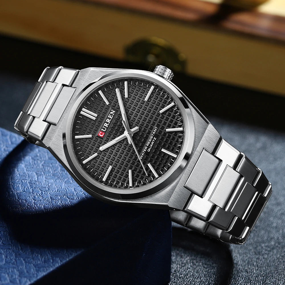 ⌚Relógio CURREN 8439 Masculino ⌚ Estilo Clássico com Ponteiros Luminosos