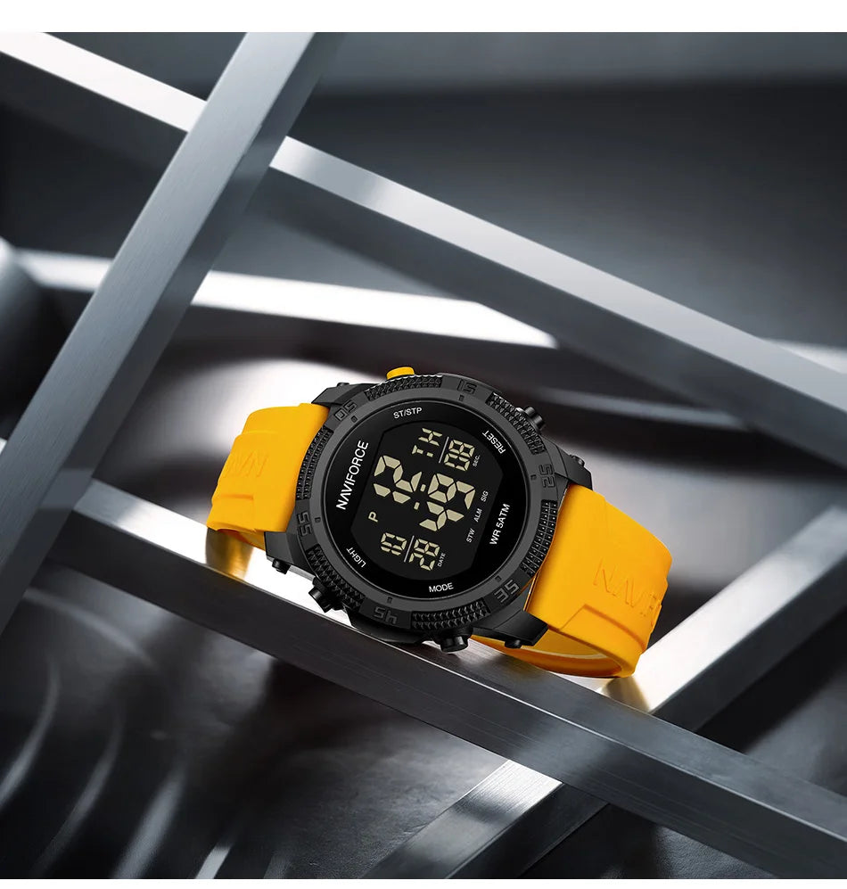 ⌚ Relógio Digital NAVIFORCE NF7104 Esportivo Masculino com Pulseira de Silicone – 5ATM