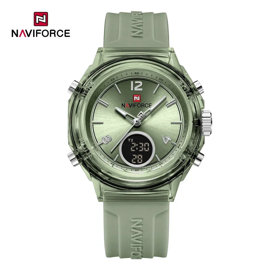 ⌚💖Relógio Feminino NAVIFORCE NF7109 – Esportivo, Casual e à Prova d’Água com Alarme e Luz