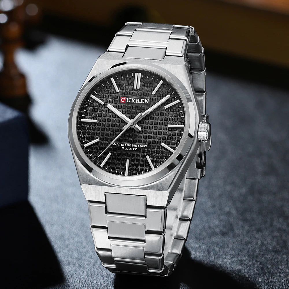 ⌚Relógio CURREN 8439 Masculino ⌚ Estilo Clássico com Ponteiros Luminosos
