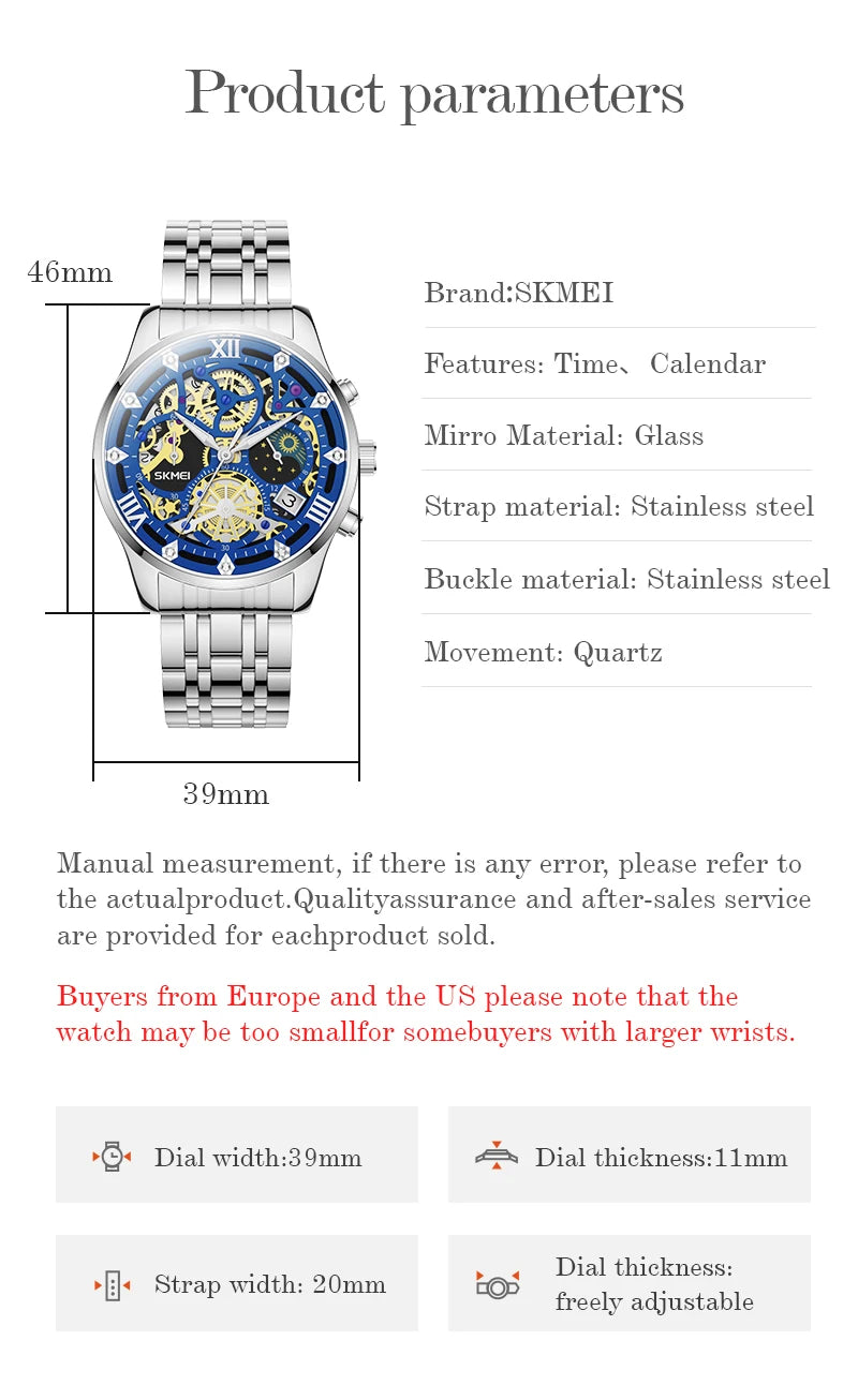 Relógio SKMEI 9058 Masculino ⌚ Luxo e Casual