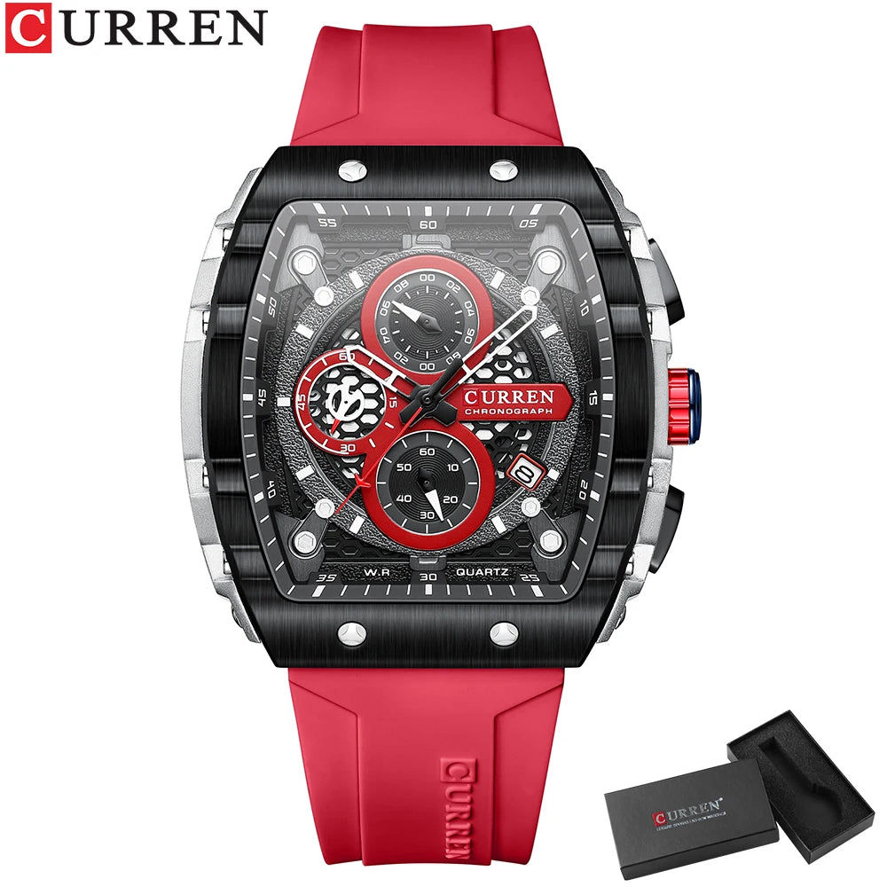 Relógio Curren 8442 Quartzo Silicone Moda 3ATM