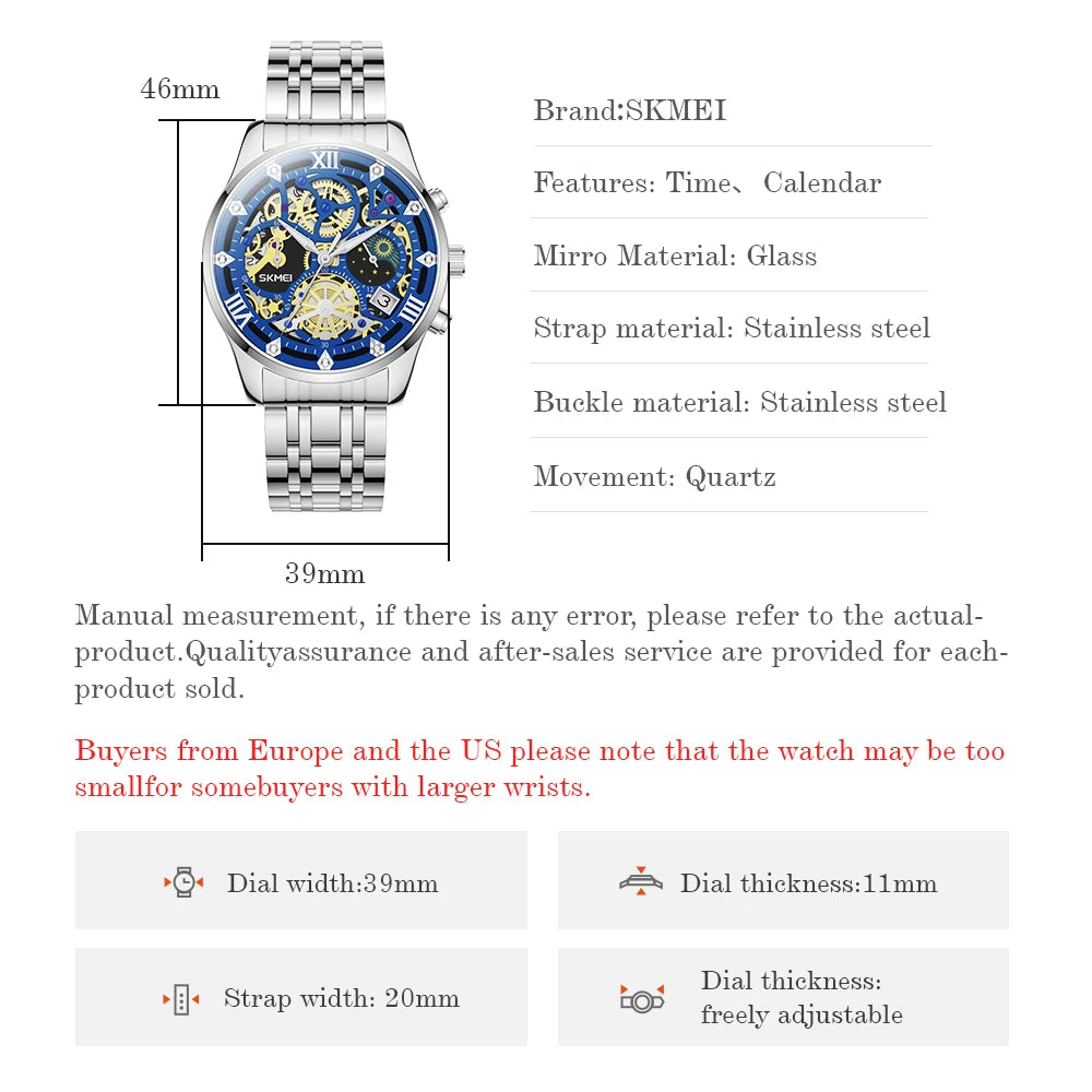 Relógio SKMEI 9058 Masculino ⌚ Luxo e Casual