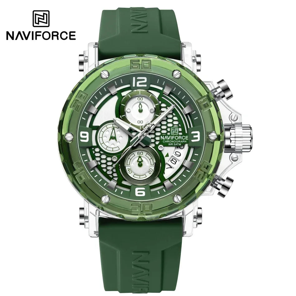 Relógio NAVIFORCE NF7123 Quartzo Silicone Moda 5ATM