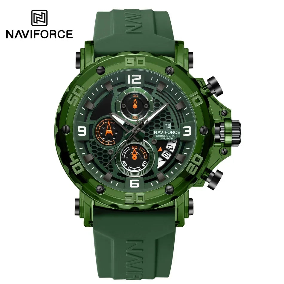 Relógio NAVIFORCE NF7123 Quartzo Silicone Moda 5ATM