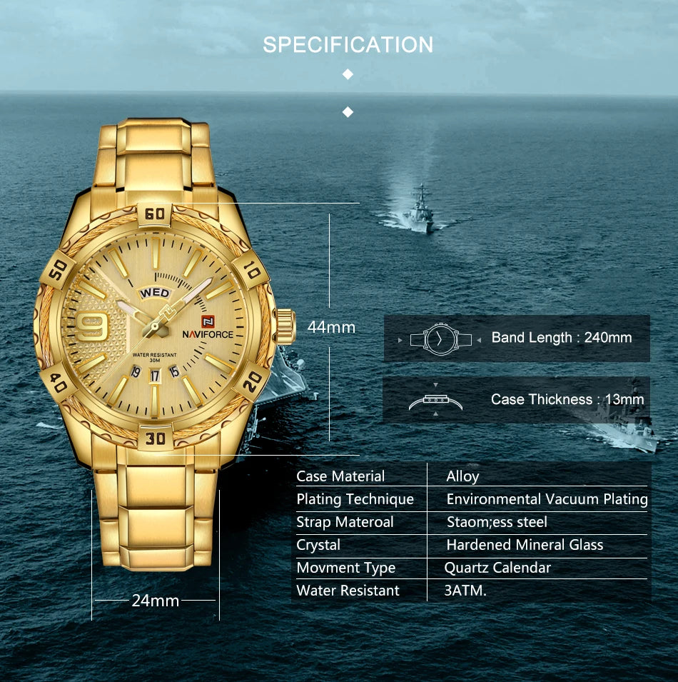 ⌚ Relógio Masculino NAVIFORCE NF9117S – Elegância Robusta com Funcionalidade Total