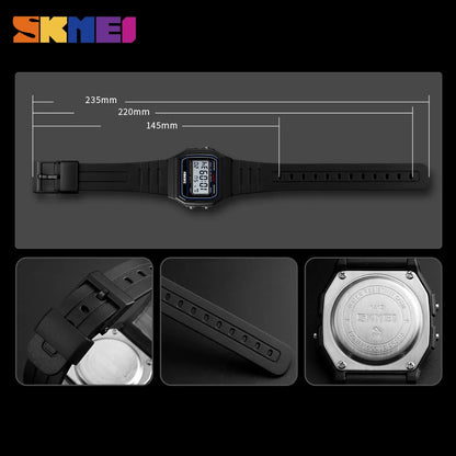 ⌚ Relógio Feminino Digital SKMEI 1412 💖 Estilo Esportivo & Casual | Display LED 🌟 | Alarme, Cronômetro e Mais ⏱️ | À Prova D’água 5ATM 💦