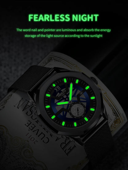 🕰️✨Relógio Masculino NIBOSI 2518 ⌚ Luxo com Pulseira em Aço Inoxidável | Cronógrafo + Resistente e Sofisticado