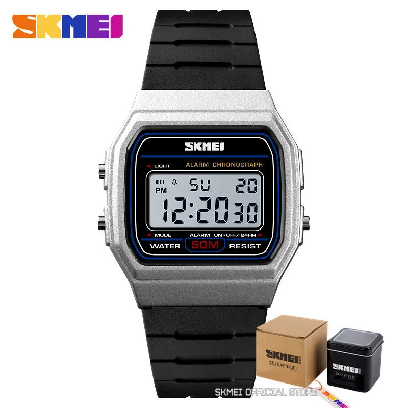 ⌚ Relógio Feminino Digital SKMEI 1412 💖 Estilo Esportivo & Casual | Display LED 🌟 | Alarme, Cronômetro e Mais ⏱️ | À Prova D’água 5ATM 💦