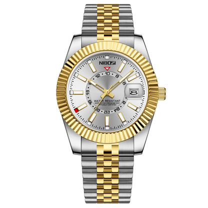 🕰️✨NIBOSI 2638 Luxus-Quarz-Herrenuhr 🏆 Wasserdicht ⌚ Römisches Zifferblatt + Kalender
