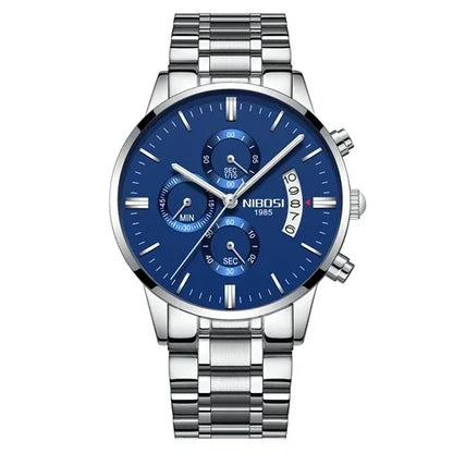⌚ NIBOSI 2309 Herren Luxus Chronograph Multifunktions 3ATM Uhr