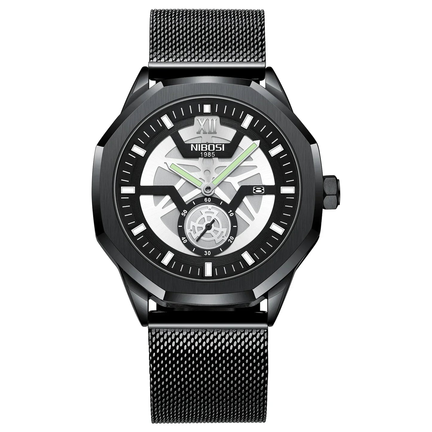 🕰️✨Relógio Masculino NIBOSI 2518 ⌚ Luxo com Pulseira em Aço Inoxidável | Cronógrafo + Resistente e Sofisticado