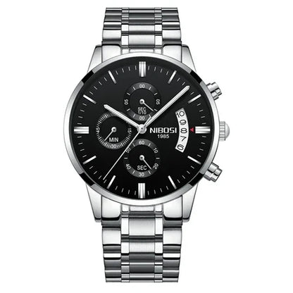⌚ NIBOSI 2309 Herren Luxus Chronograph Multifunktions 3ATM Uhr