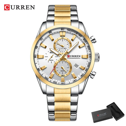 ⌚ Relógio Curren 8445 Moda e Casual Cronógrafo Quartzo 3ATM