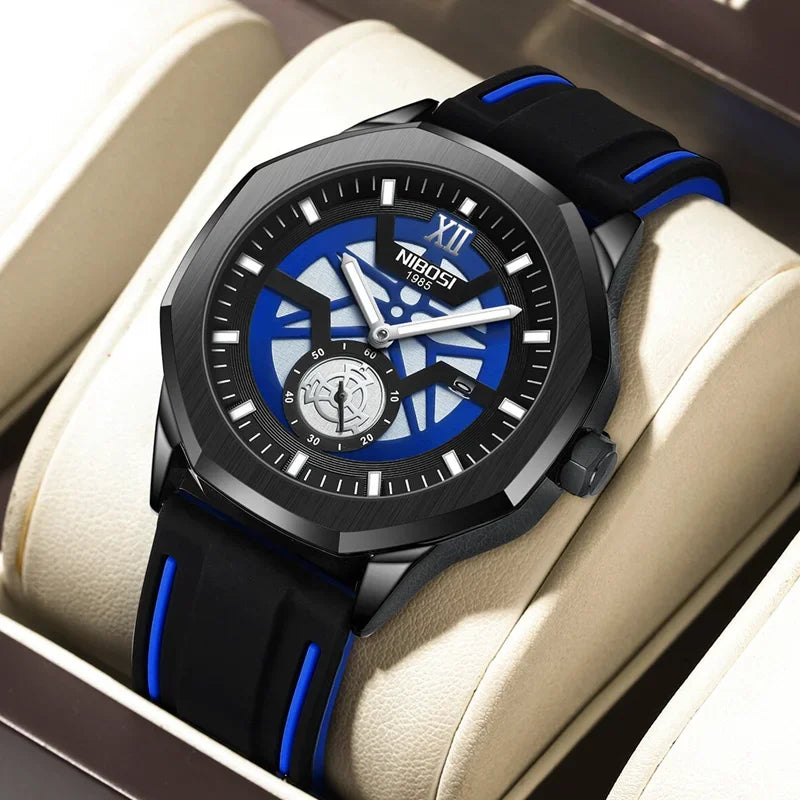 🕰️✨Relógio Masculino NIBOSI 2518 ⌚ Luxo com Pulseira em Aço Inoxidável | Cronógrafo + Resistente e Sofisticado