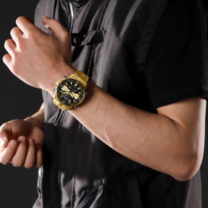 ⌚ Relógio NAVIFORCE NF9234 Luxo Analógico Digital Aço Inoxidável 3ATM