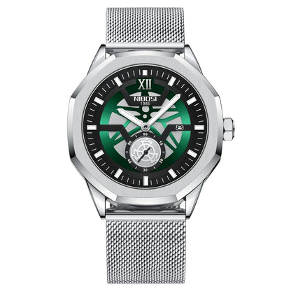 🕰️✨Relógio Masculino NIBOSI 2518 ⌚ Luxo com Pulseira em Aço Inoxidável | Cronógrafo + Resistente e Sofisticado