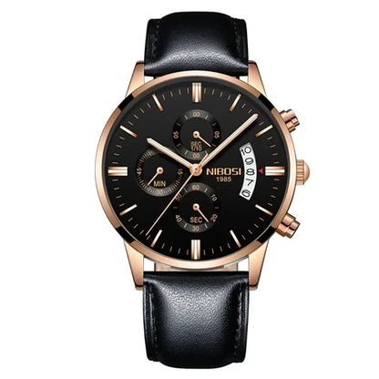 ⌚ NIBOSI 2309 Herren Luxus Chronograph Multifunktions 3ATM Uhr
