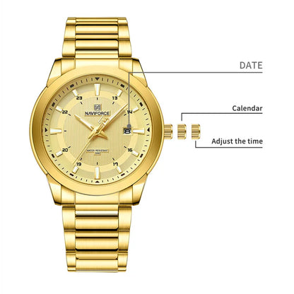 ⌚ Relógio NAVIFORCE 8029 Quartzo Aço Inoxidável Esporte 3ATM