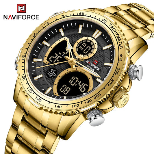 Relógio NAVIFORCE NF9182 Quartzo Digital Aço Inoxidável 3ATM