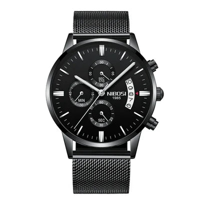 ⌚ NIBOSI 2309 Herren Luxus Chronograph Multifunktions 3ATM Uhr