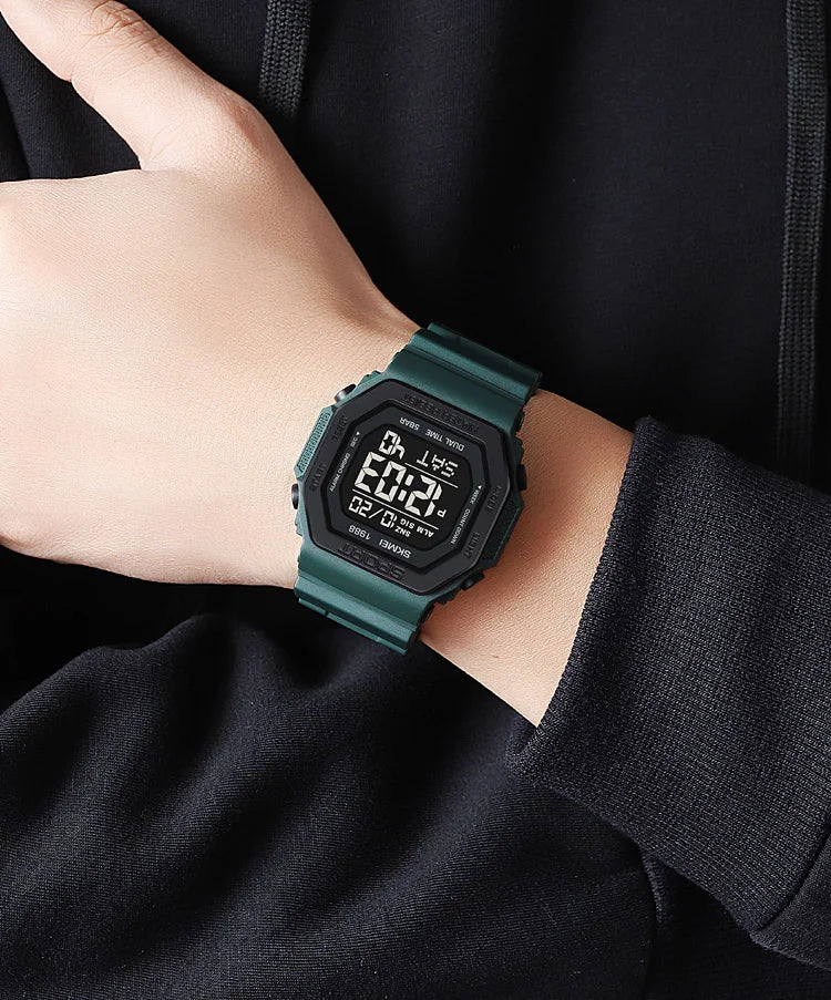 ⌚ Relógio Masculino Esportivo SKMEI 1988 🏃‍♂️ Digital com Luz de Fundo 💡 | Alarme, Cronômetro e Contagem Regressiva ⏱️ | À Prova D’Água 5ATM 💦 | Estilo Militar Tático ⚔️