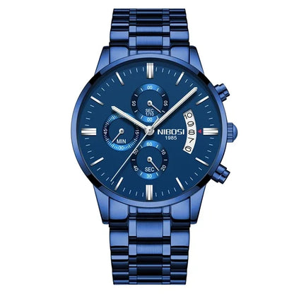 ⌚ NIBOSI 2309 Herren Luxus Chronograph Multifunktions 3ATM Uhr