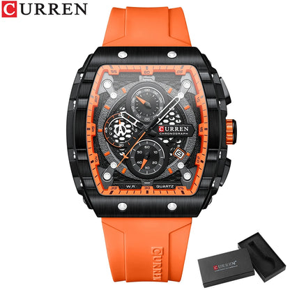 Relógio Curren 8442 Quartzo Silicone Moda 3ATM