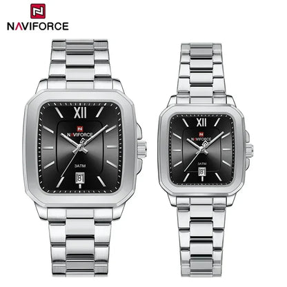 ⌚ Relógio NAVIFORCE NF9239 Casual Aço Inoxidável Quartzo Lovers 3ATM