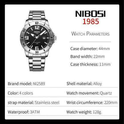 ⌚✨ NIBOSI 2589 Herrenuhr | Stil, Präzision und Eleganz 🔥💼