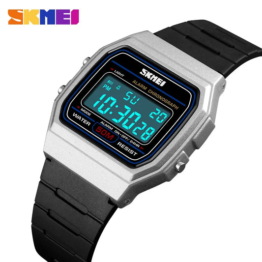 ⌚ Relógio Feminino Digital SKMEI 1412 💖 Estilo Esportivo & Casual | Display LED 🌟 | Alarme, Cronômetro e Mais ⏱️ | À Prova D’água 5ATM 💦