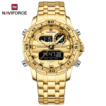 ⌚ Relógio NAVIFORCE NF9234 Luxo Analógico Digital Aço Inoxidável 3ATM