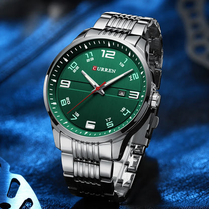 🕰️✨Relógio Masculino CURREN 8411 ⌚ Estilo Moderno e Robusto | Data Automática + Resistente à Água 3ATM