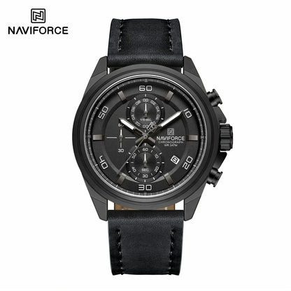 ⌚ Relógio NAVIFORCE NF8075 Masculino Couro – Cronógrafo e Ponteiros Luminosos