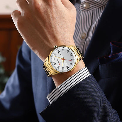 🕰️✨Relógio Masculino CURREN 8411 ⌚ Estilo Moderno e Robusto | Data Automática + Resistente à Água 3ATM