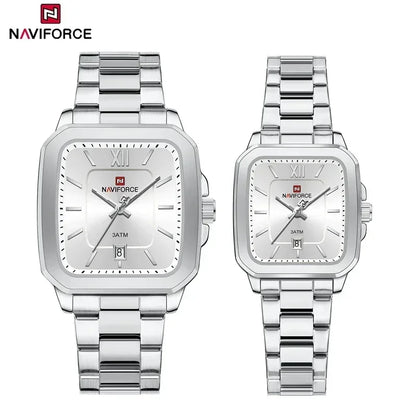 ⌚ Relógio NAVIFORCE NF9239 Casual Aço Inoxidável Quartzo Lovers 3ATM