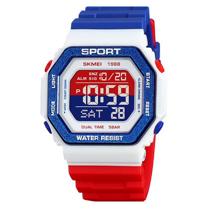 ⌚ Relógio Masculino Esportivo SKMEI 1988 🏃‍♂️ Digital com Luz de Fundo 💡 | Alarme, Cronômetro e Contagem Regressiva ⏱️ | À Prova D’Água 5ATM 💦 | Estilo Militar Tático ⚔️