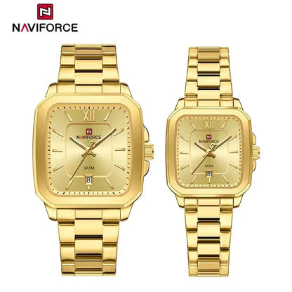 ⌚ Relógio NAVIFORCE NF9239 Casual Aço Inoxidável Quartzo Lovers 3ATM
