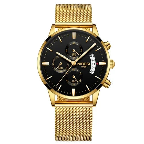 ⌚ NIBOSI 2309 Herren Luxus Chronograph Multifunktions 3ATM Uhr