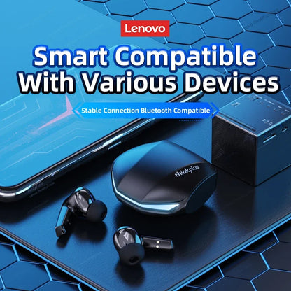 Kit com 5 Fones Lenovo GM2 Pro 🎮 Fones Bluetooth 5.3 TWS com Microfone – Som Hi-Fi para Jogos, Chamadas e Música